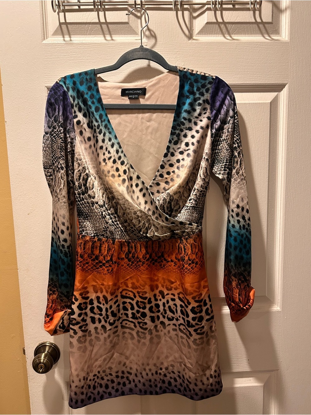 Marciano Soft Blush Satin Top with Black Label